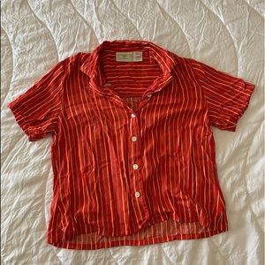 Red striped crop top Susan Bristol size 6